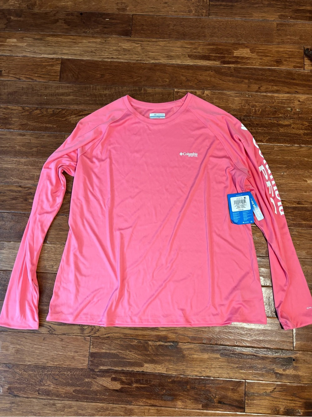 Columbia 1X Women’s Sun Shirt Long Sleeve UPF 50 Neon Pink Tidal Tee